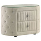 Sonya 2-drawer Upholstered Nightstand Bedside Table Ivory