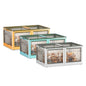 3Pcs Foldable Storage Bins with Lid 4 Doors Collapsible Stackable Closet Organizer Containers with Lock 4Pcs Wheels