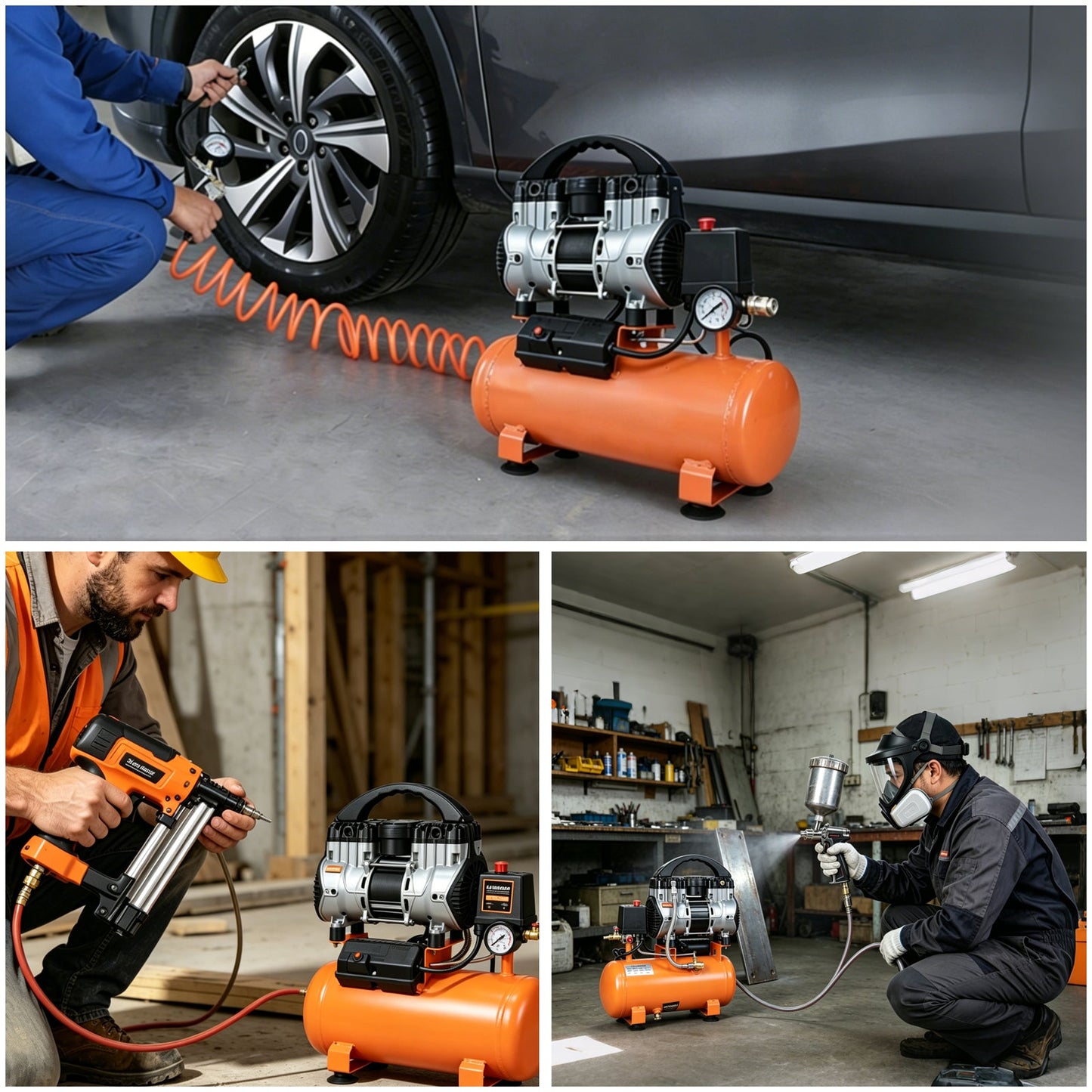 Quiet Low Noise Oil-Free Air Compressor