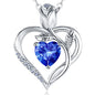 Women's Heart Pendant Necklace – 1.2CT Moissanite or Lab-Grown Sapphire, Ruby & Emerald