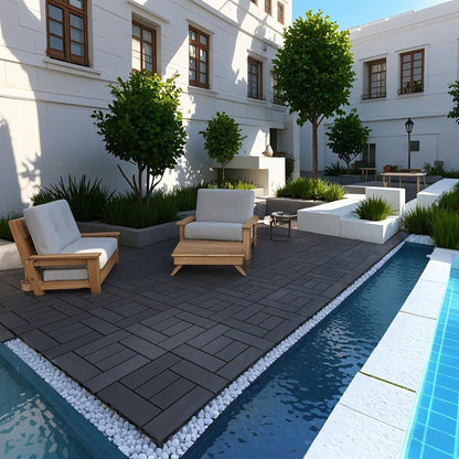 Patio Diy Module Interlocking Decking Tiles Floor, Outdoor And Indoor, Easy And Quick Installation