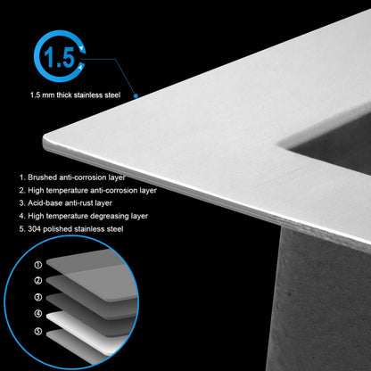 Premium Laundry Drop In Utility Sink 16 Gauge Stainless Steel, Topmount