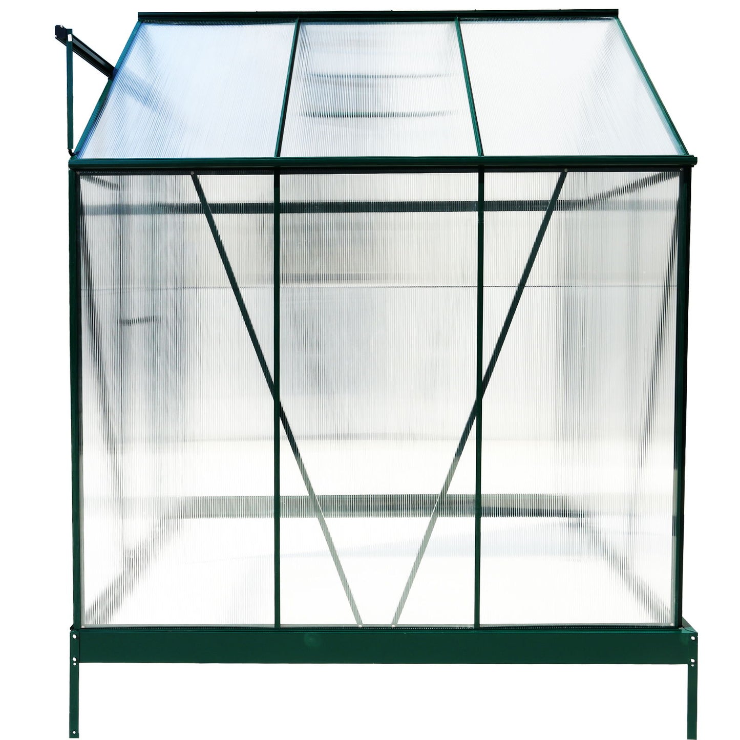 Polycarbonate house, Heavy Duty Outdoor Aluminum Walk-In House Kit With Rain Gutter, Vent And Door For Backyard Garden