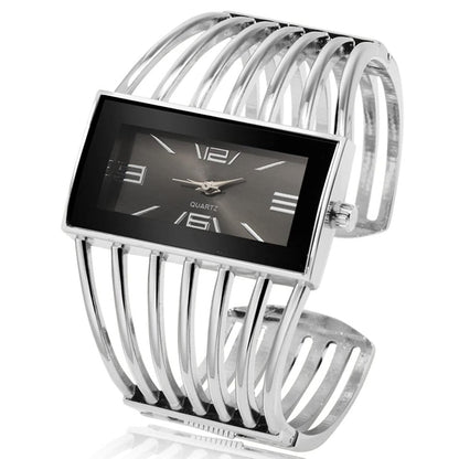 SENRUD Fashion Cuff Bracelet Watches for Women Luxury Rectangular Dial Analog Quartz Wrist Watch Gifts for Ladies