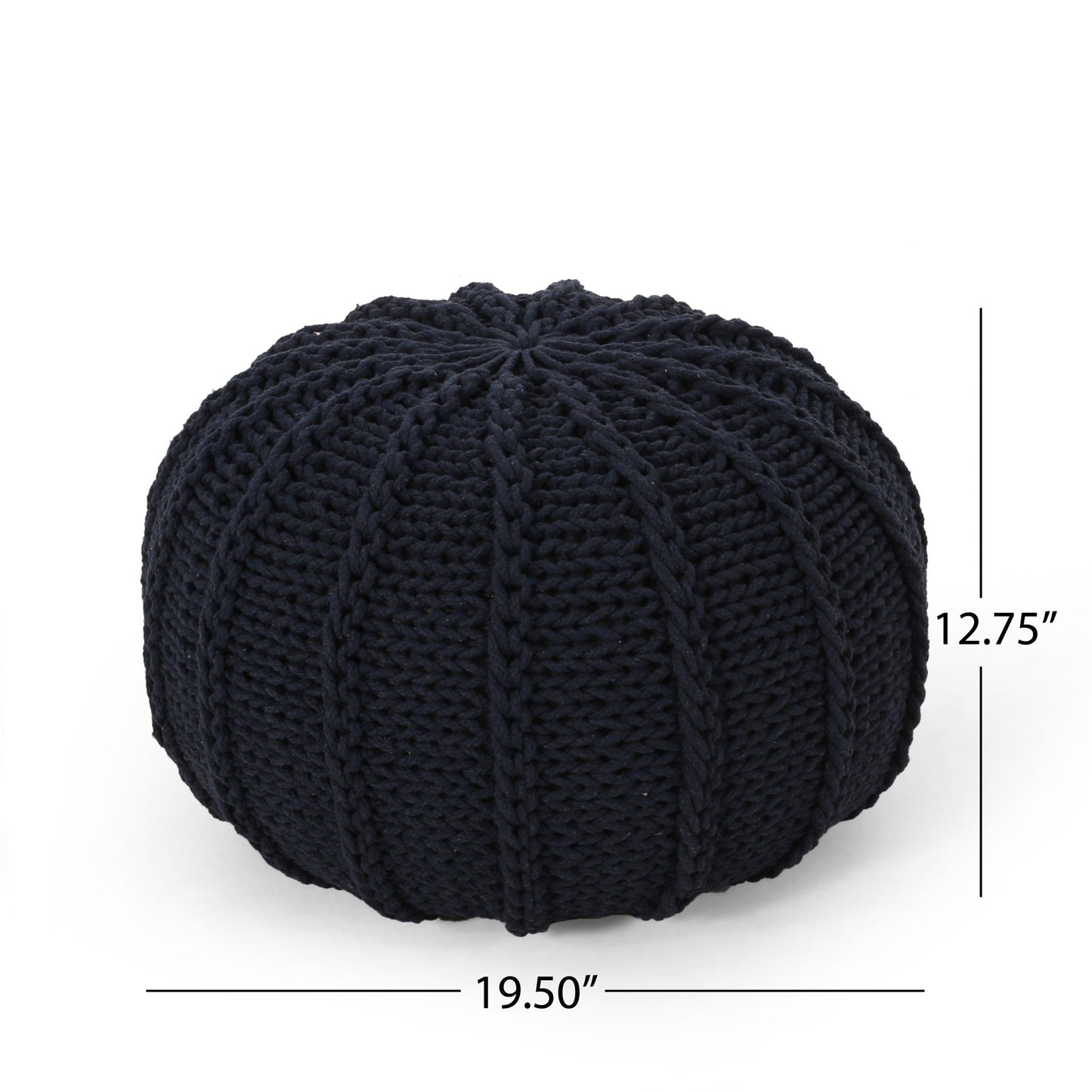 Bordeaux Knitted Round Pouf Ottoman And Floor Cushion