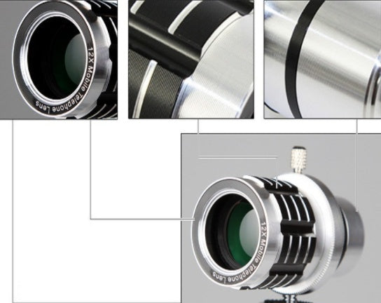 12X Zoom Mobile Telescope - Powerful Long-Focal Camera Lens for Universal Travel Adventures