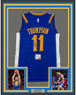 Framed Autographed/Signed Klay Thompson 35x39 Golden State Blue Basketball Jersey PSA/DNA COA