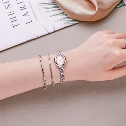 TIME100 Women's Bracelet Watches Ladies Quartz Wrist Watch with Green Dial Bezel with Crystals in Movement Bracelet Strap with Diamonds Waterproof