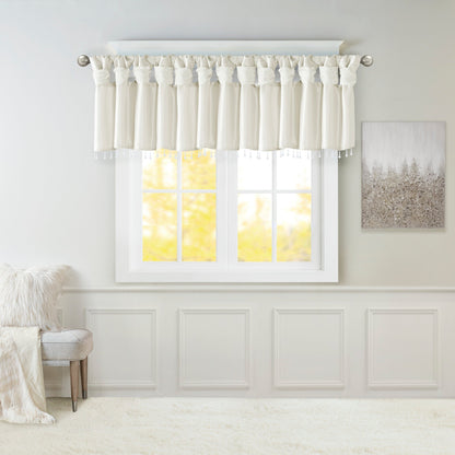 Lightweight Faux Silk Valance With Beads