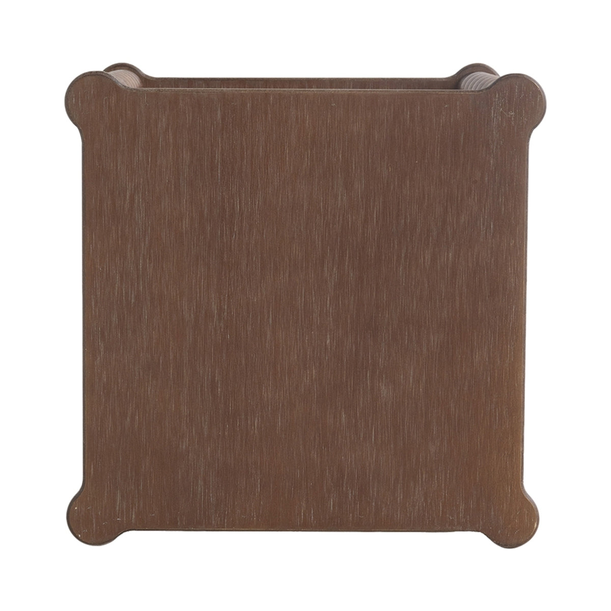 15.5x15.5x23.5' Distressed Brown Wood Side Table with Turned Spiral Legs and Lower Shelf