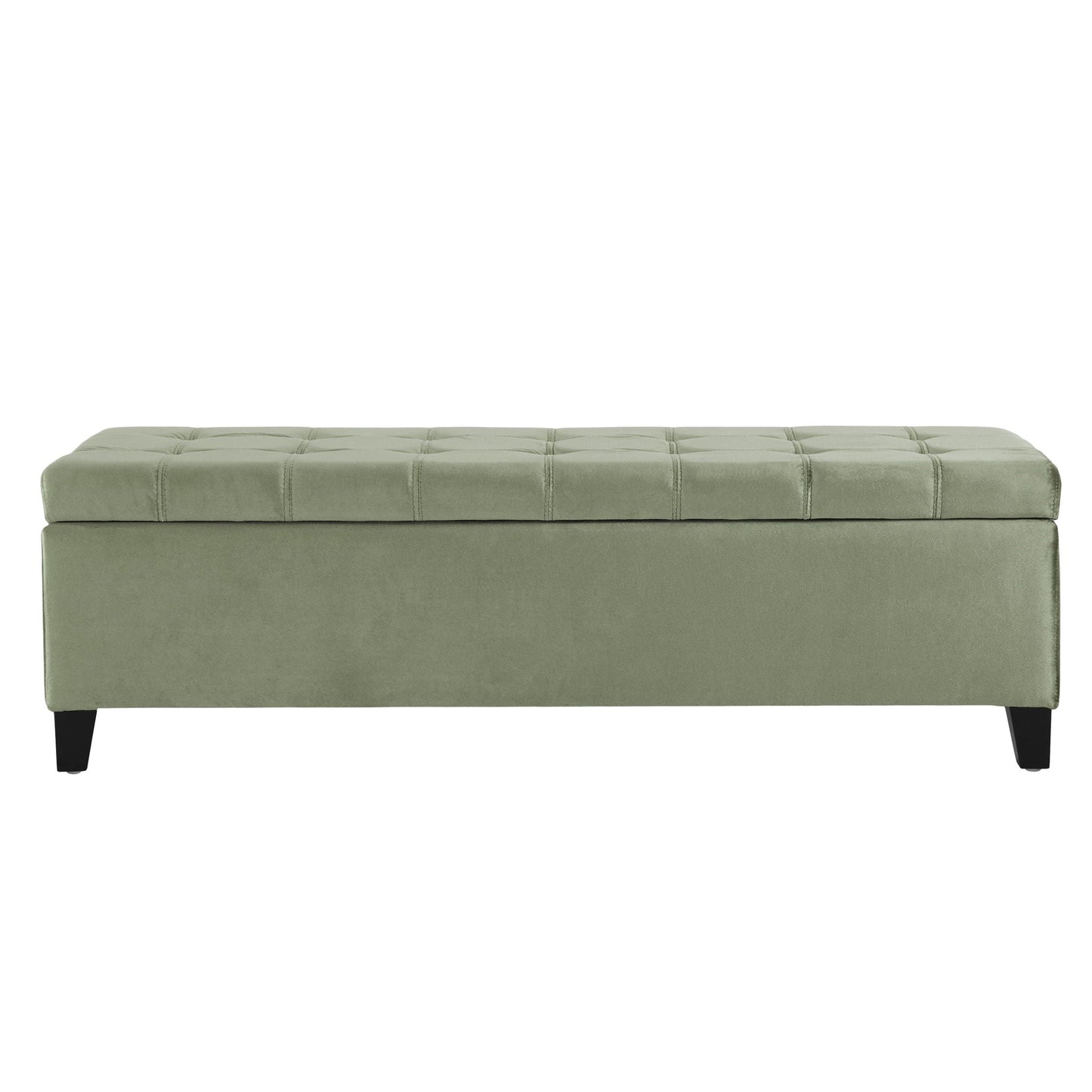 Wendover Elegant Tufted Storage Bench With Lift-Up Top And Birch Wood Legs