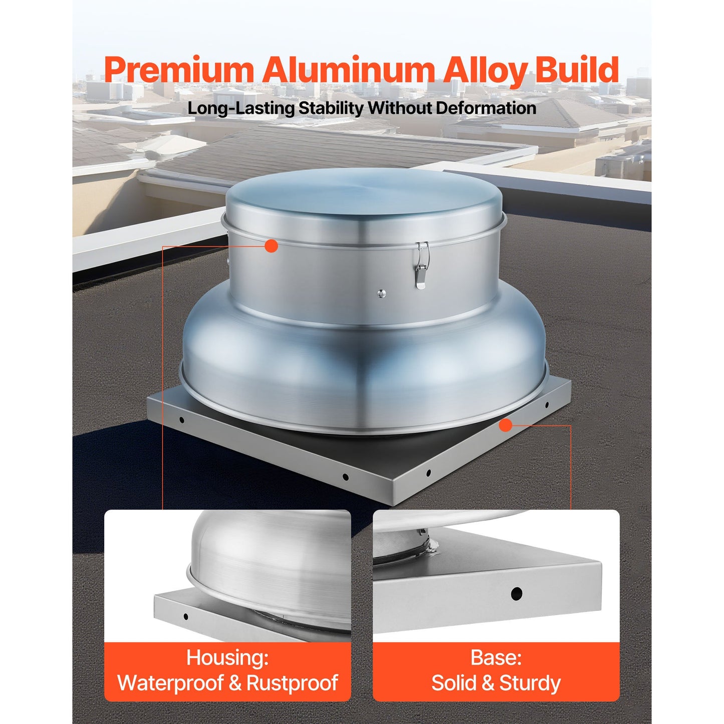 Roof Exhaust Fan with High-Power Motor and Adjustable Airflow