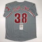 Autographed/Signed Curt Schilling Philadelphia Grey Baseball Jersey JSA COA