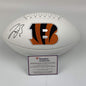 Autographed/Signed Joe Burrow Cincinnati Bengals Full Size F/S White Panel Logo Football Fanatics COA