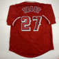 Autographed/Signed Mike Trout Los Angeles Red Baseball Jersey Steiner Sports COA Hologram Only