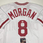 Autographed/Signed Joe Morgan HOF 90 Cincinnati White Baseball Jersey JSA COA