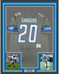 Framed Autographed/Signed Barry Sanders 35x39 Detroit Lions Grey Football Jersey Beckett BAS COA
