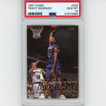 Graded 1997-98 Fleer Tracy McGrady #226 Rookie RC Basketball Card PSA 10 Gem Mint