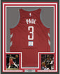 Framed Autographed/Signed Chris Paul 35x39 Houston Rockets Red Basketball Jersey Beckett BAS COA