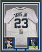 Framed Autographed/Signed Fernando Tatis Jr. 35x39 San Diego White Baseball Jersey JSA COA