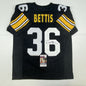 Autographed/Signed Jerome Bettis Pittsburgh Black Retro Football Jersey JSA COA