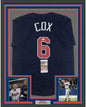 Framed Autographed/Signed Bobby Cox HOF 14 35x39 Atlanta Blue Baseball Jersey JSA COA