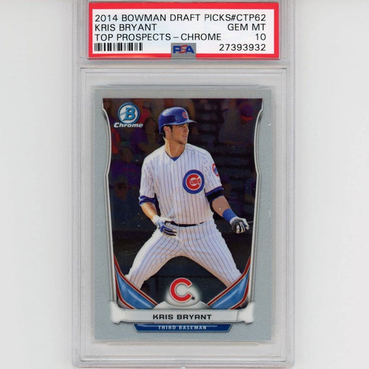 Graded 2014 Bowman Draft Picks Chrome Kris Bryant #CTP62 Rookie RC Baseball Card PSA 10 Gem Mint