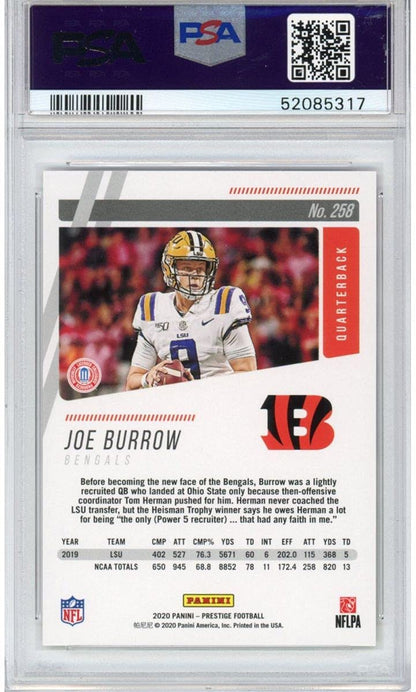 Graded 2020 Panini Prestige Joe Burrow #258 Rookie RC Football Card PSA 10 Gem Mint