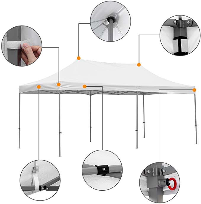 Ainfox 10FT X 20FT Heavy Duty Party Tent For Outdoors Pop up Canopy Tent