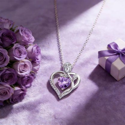 Women's Heart Pendant Necklace – 1.2CT Moissanite or Lab-Grown Sapphire, Ruby & Emerald