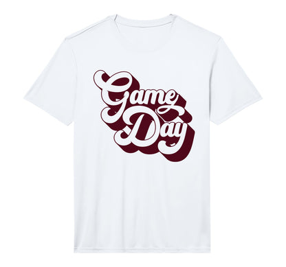 Game Day Burgundy Sports Soccer T-Shirt - Trendy Graphic for Adults
