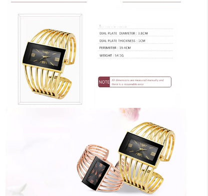 SENRUD Fashion Cuff Bracelet Watches for Women Luxury Rectangular Dial Analog Quartz Wrist Watch Gifts for Ladies