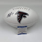 Autographed/Signed Michael Mike Vick Atlanta Falcons Full Size F/S White Panel Logo Football Beckett BAS COA