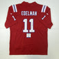 Autographed/Signed Julian Edelman SB LIII MVP New England Red Football Jersey Beckett BAS COA