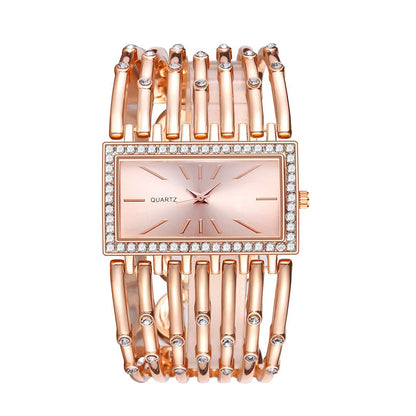 SENRUD Fashion Cuff Bracelet Watches for Women Luxury Rectangular Dial Analog Quartz Wrist Watch Gifts for Ladies