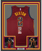 Framed Autographed/Signed Collin Sexton 35x39 Cleveland Cavaliers Red Basketball Fanatics Jersey JSA COA