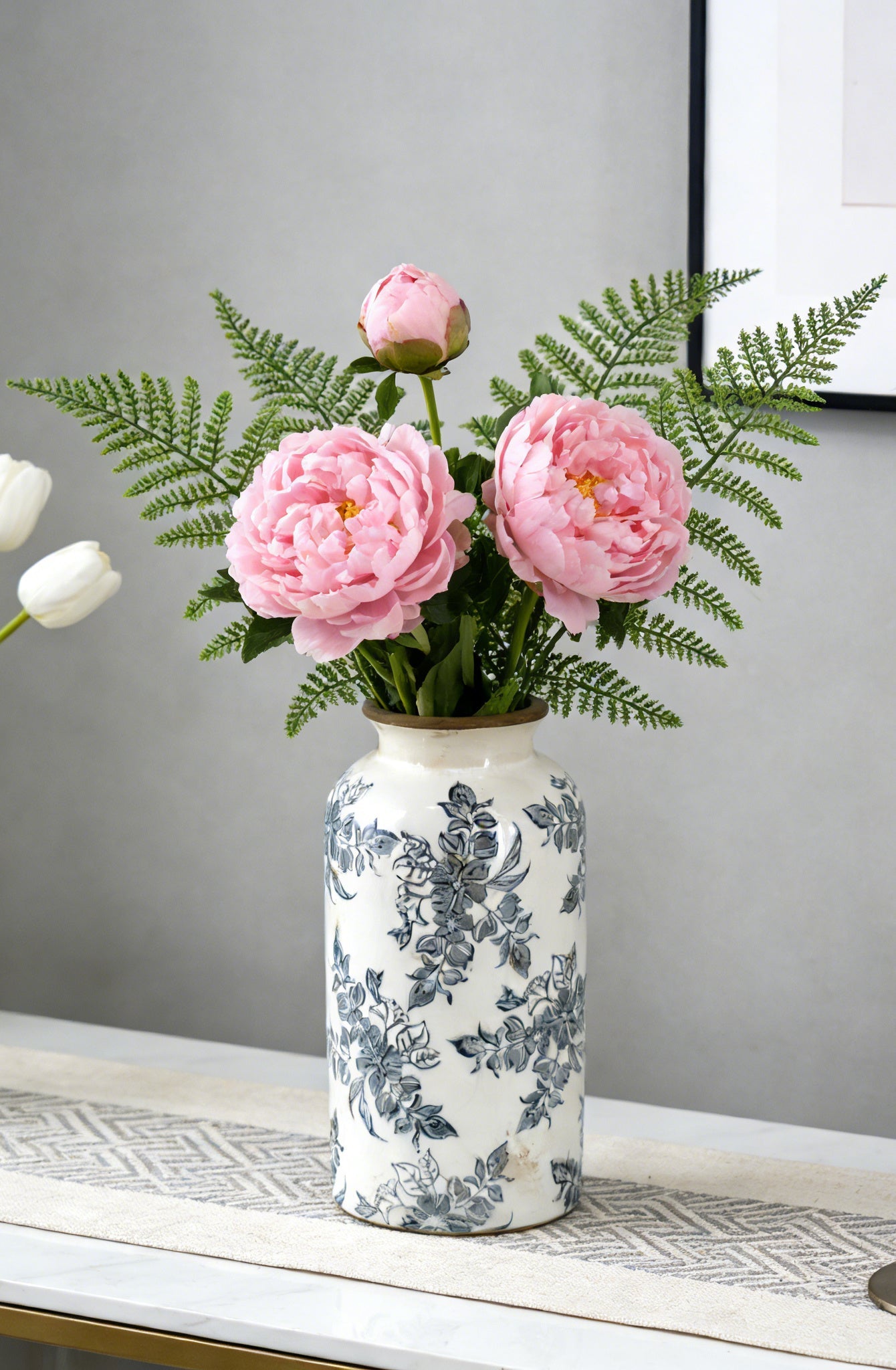 5.3x5.3x10.2" Flower Vase with Floral Pattern