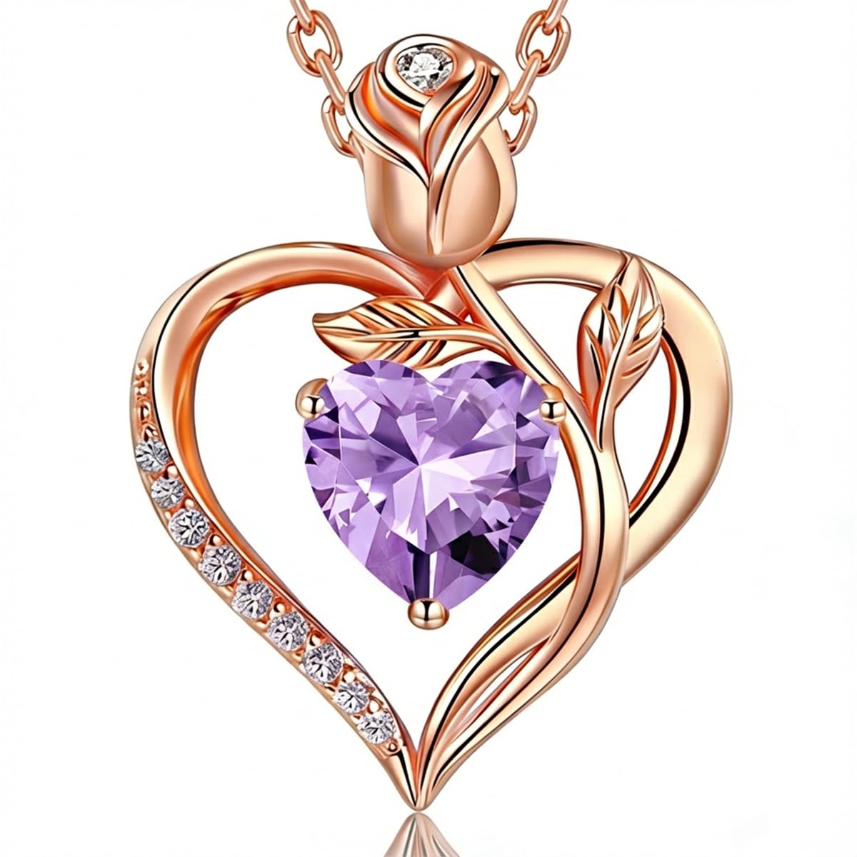Women's Heart Pendant Necklace – 1.2CT Moissanite or Lab-Grown Sapphire, Ruby & Emerald