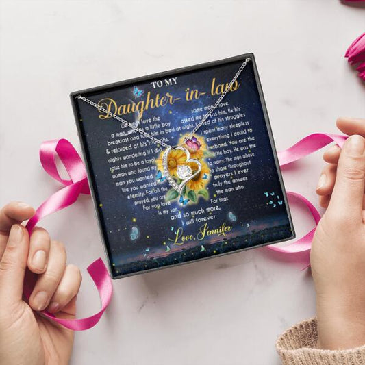 Personalized To My Daughter In Law Forever Love Necklace - Gift Idea For Daughter In-Law
