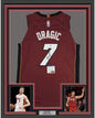 Framed Autographed/Signed Goran Dragic 35x39 Miami Red Basketball Jersey PSA/DNA COA