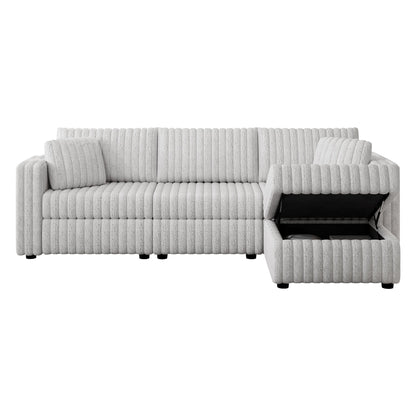 106.3" Soft 3-Person Sofa with Ottoman
