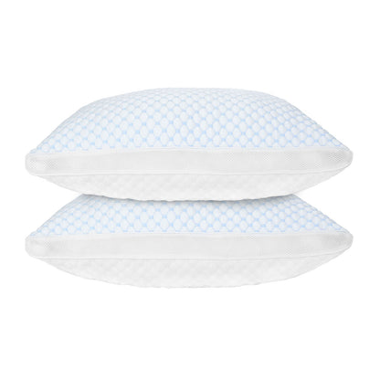 2 Pack Shredded Memory Foam Pillows Adjustable Cool Pillows with Extra Filling Machine Washable Cover for Side Back Stomach Sleepers