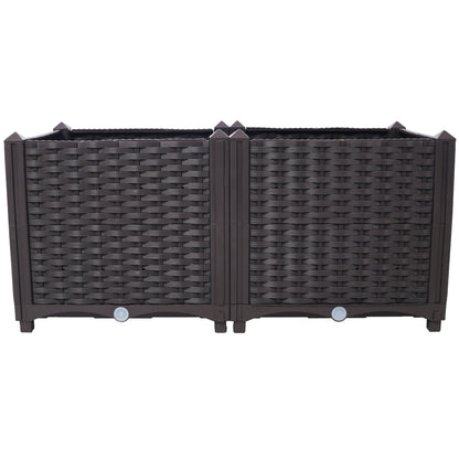 Deep Raised Garden Bed Plastic Planter Boxes