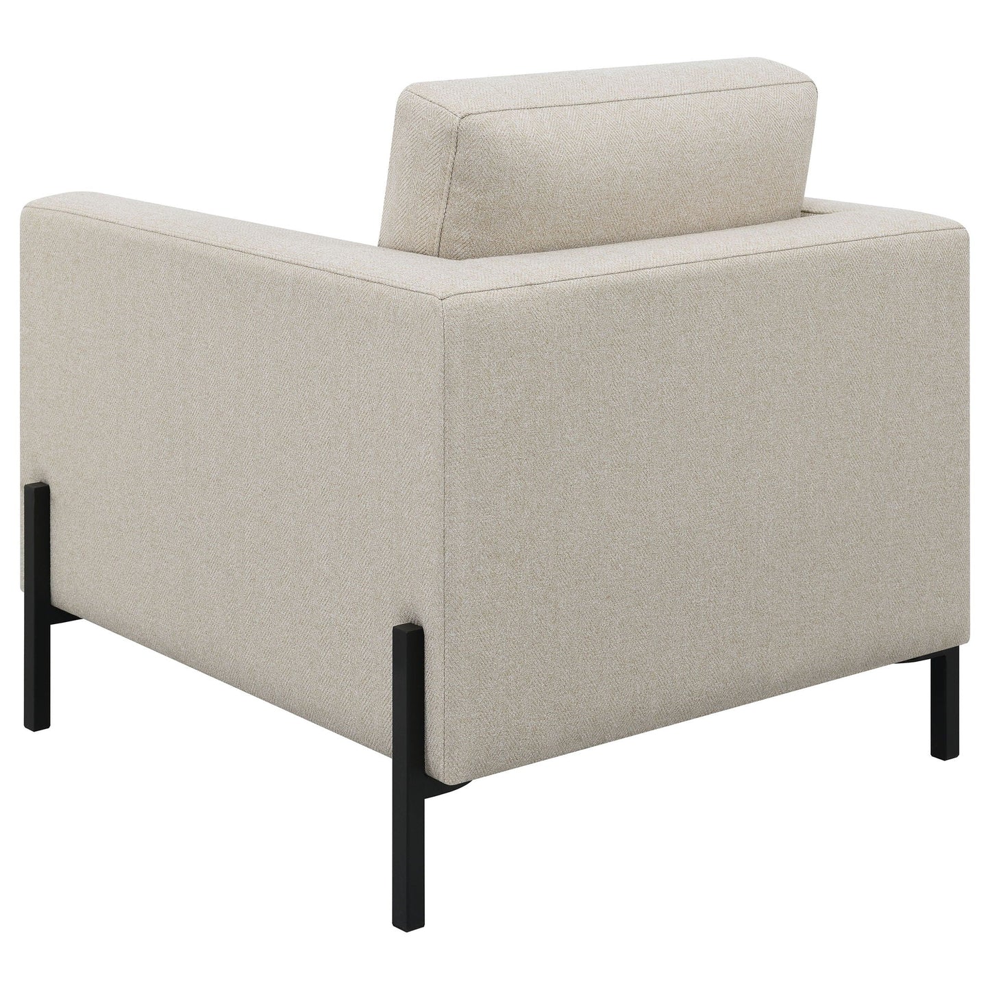Schwan - Upholstered Track Arm Accent Chair - Oatmeal
