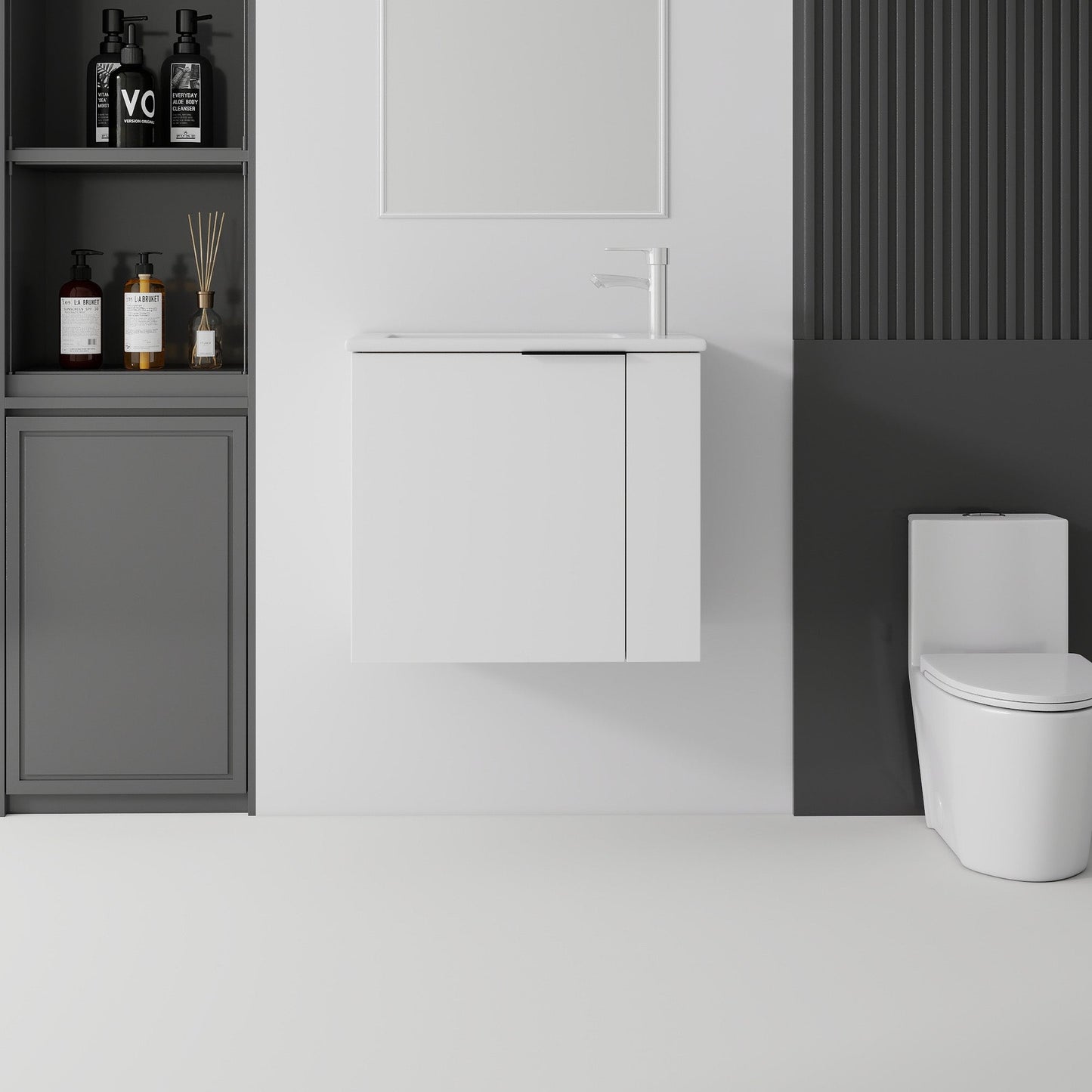 22 Inch Floating Bathroom Vanity with Sink, Soft-Close Door, Ceramic Sink, Plywood