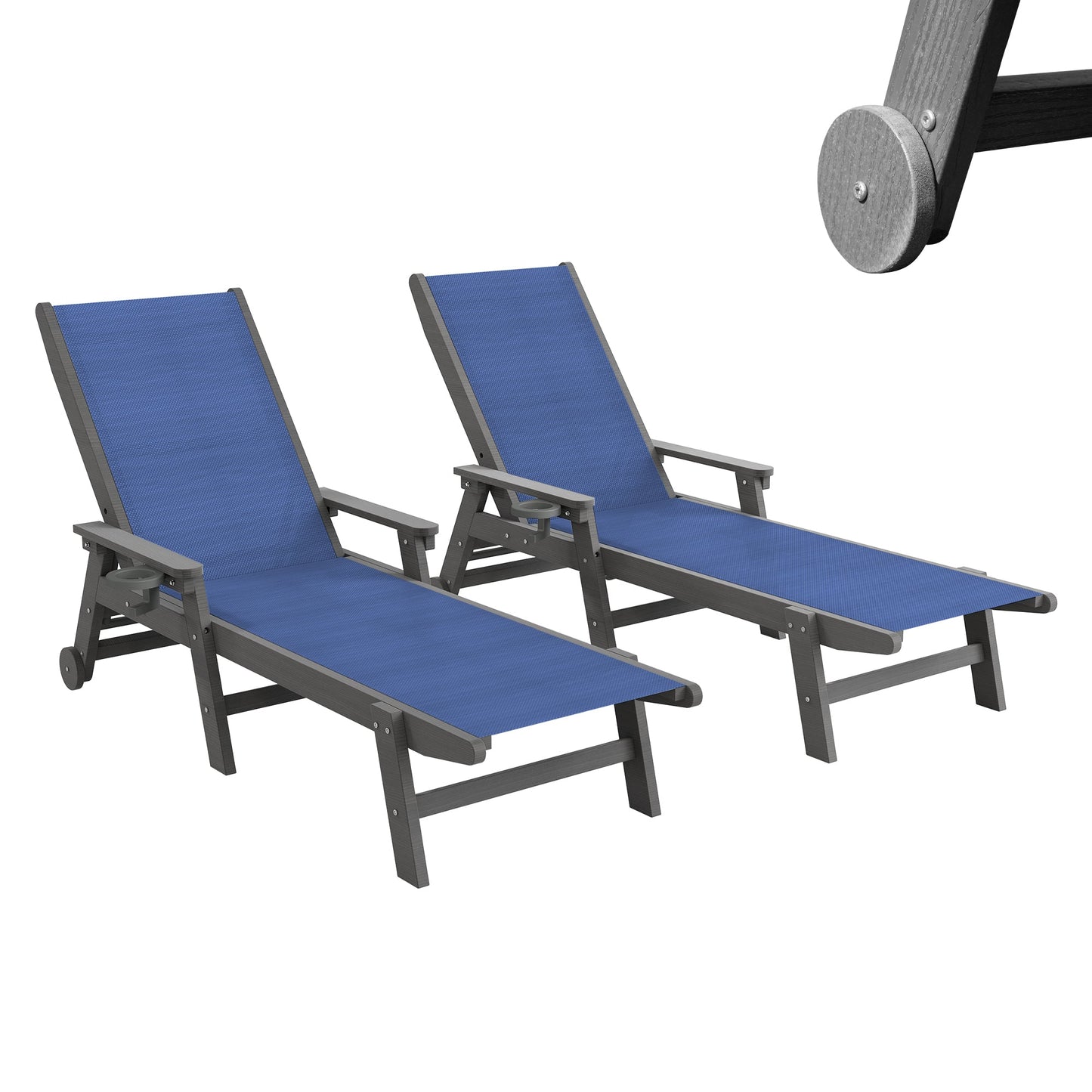 Outdoor Pool Lounge Chairs Set of 2