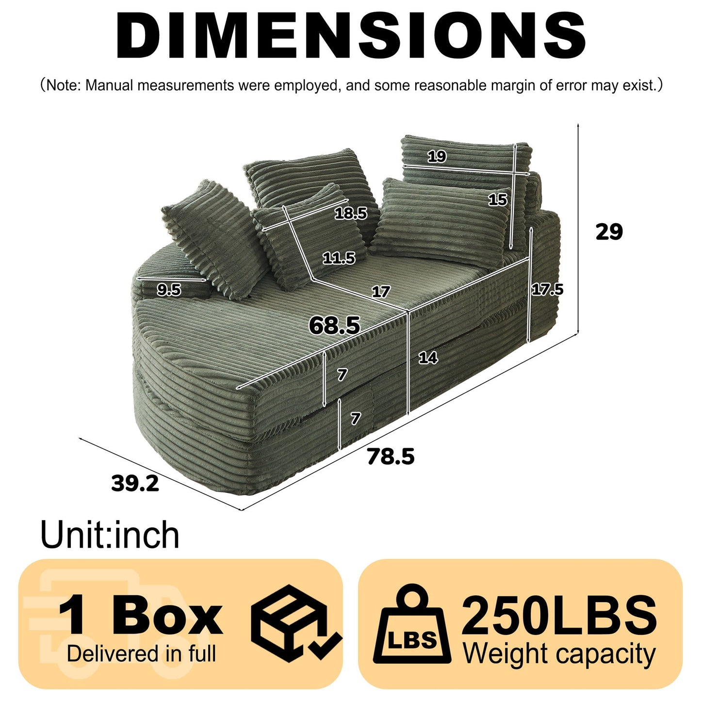 Semi Circular 2 In 1 Sofa Bed With Neck Pillow And Throw Pillows
