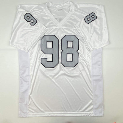 Autographed/Signed Maxx Crosby Las Vegas Oakland Color Rush Football Jersey JSA COA