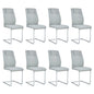 Modern Dining Chairs With Padded Seat, Metal Legs