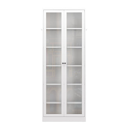 Industrial Metal Kitchen Pantry Cabinet With Adjustable Shelves - White